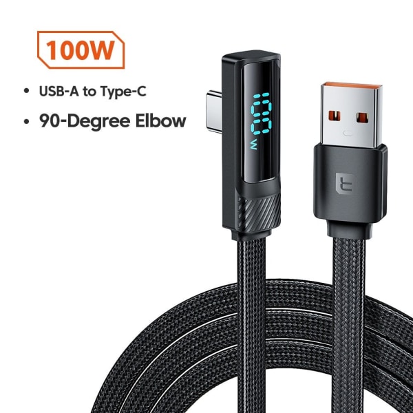 USB Type C Kabel Hurtigladekabel A-C SORT A-C SORT A-C Black
