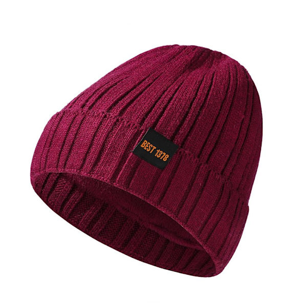Fleece Warm Stickad Hat Manschettstickad Beanie MÖRKGRÅ dark grey
