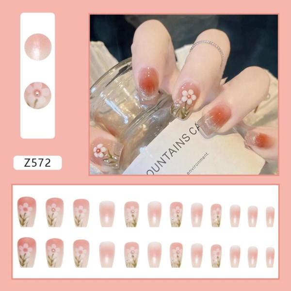24st Fake Nails Long French W326 W326 W326