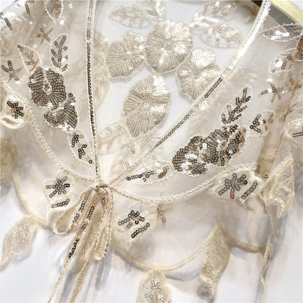 Dam Sjal Evening Prom Cape SVART&SILVER black&silver