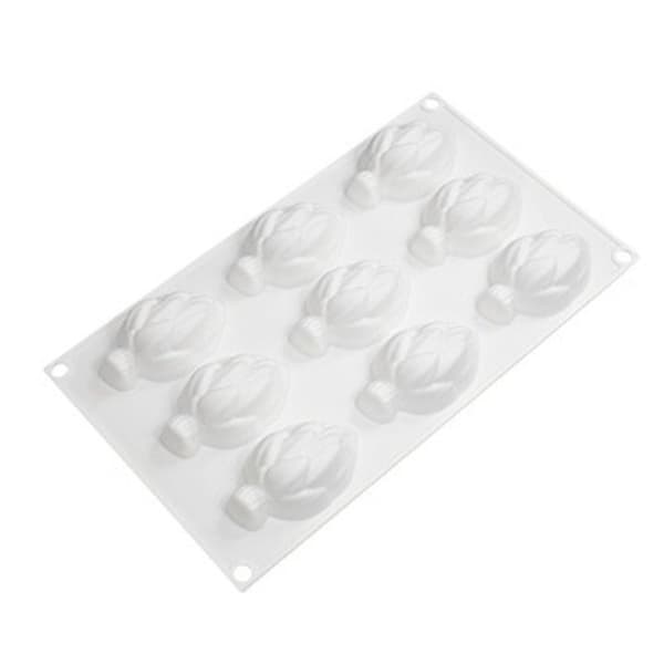 9 Cavity 3D Kronärtskocka Silikon Form Mousseformar