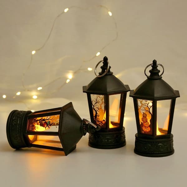 Halloween Pumpkin Castle Lamp LED Candle Light GRESKIN STIL Pumpkin Style