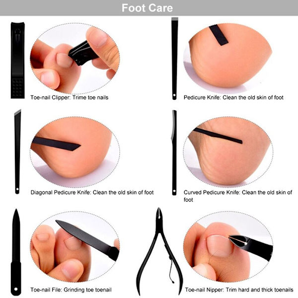 15 st/ set Manikyr Kostym Fotfil Nagelklippare