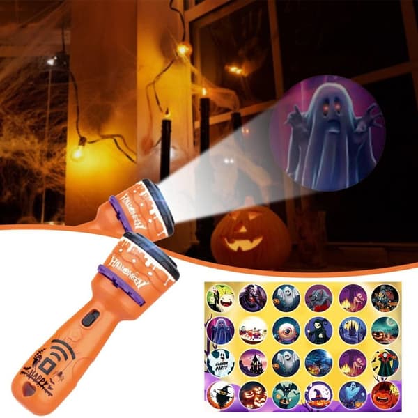 Halloween Ficklampor Interactive Projector Torch Learning