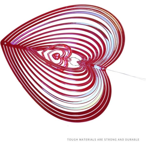 Hjerte Vind Spinner Geometrisk Kunst RØD red
