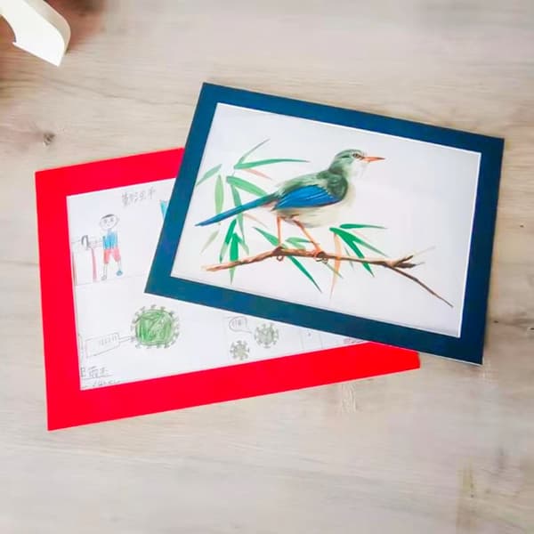 Ramme Papp Veggoppheng Bilde BLÅ blue