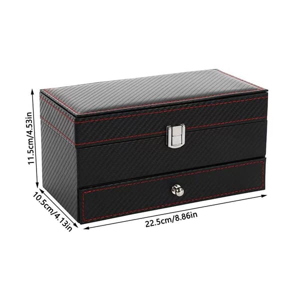 Dubbel Klockbox Klockfodral SVART Black