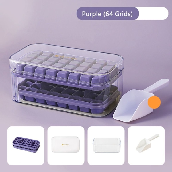Ice Cube-bricka Ice Cube Maker mould LILA 64 GRIDS 64 GRID Purple 64 Grids-64 Grids