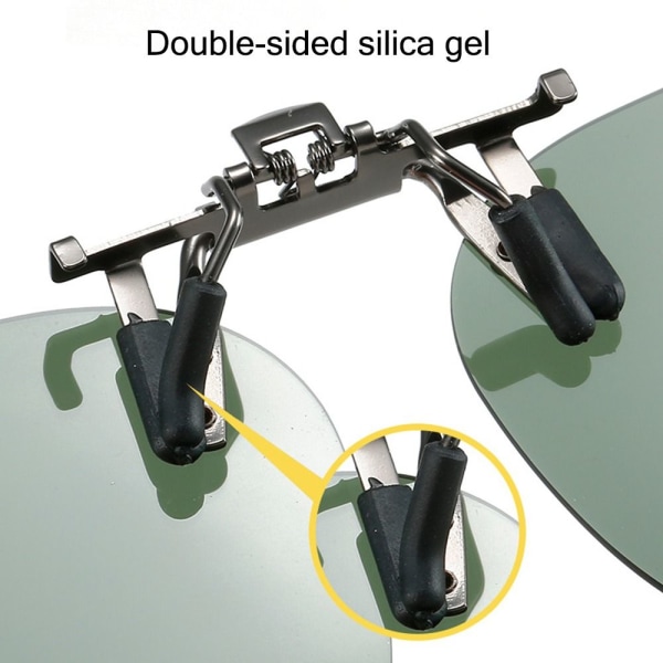 Clip-On polariserte solbriller Flip-up solbriller til Mirrored Silver