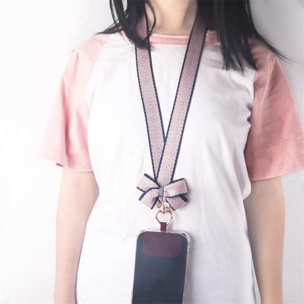 Bow Knot Telefonrem Mobiltelefon Lanyard ROSA Pink