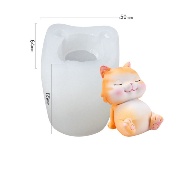3D Cat Candle Form 3D Art voksform 2 2 2
