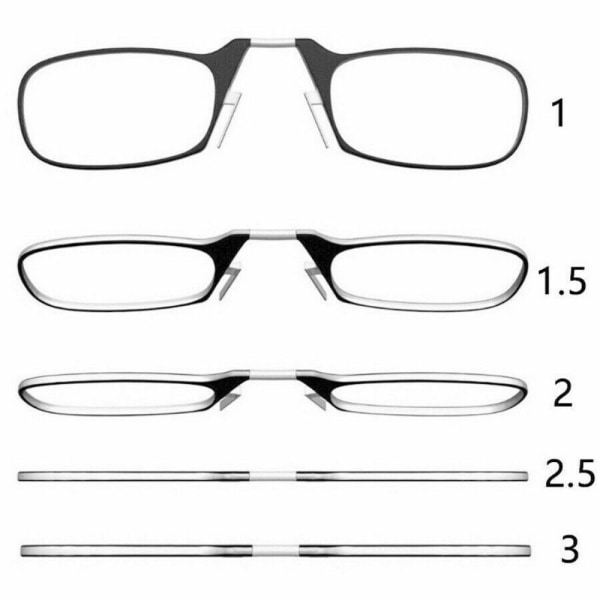 Mini næseklemme på bærbare læsebriller uden ramme 250 250
