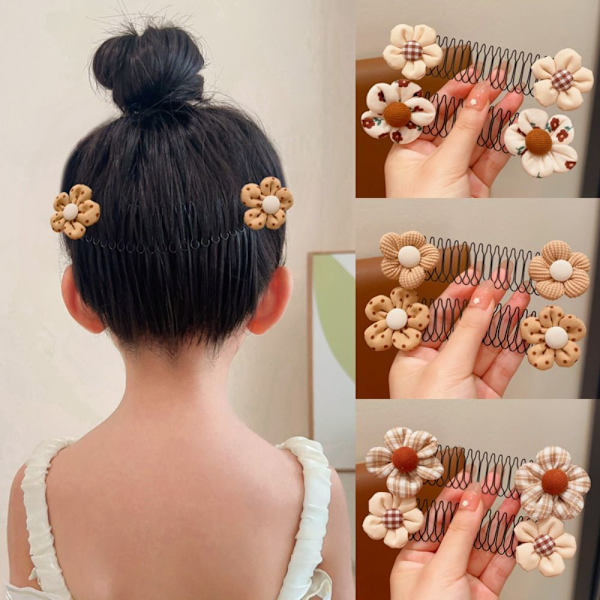 2kpl Invisible Broken Hair Comb Flower -hiusklipsi 2 2 2