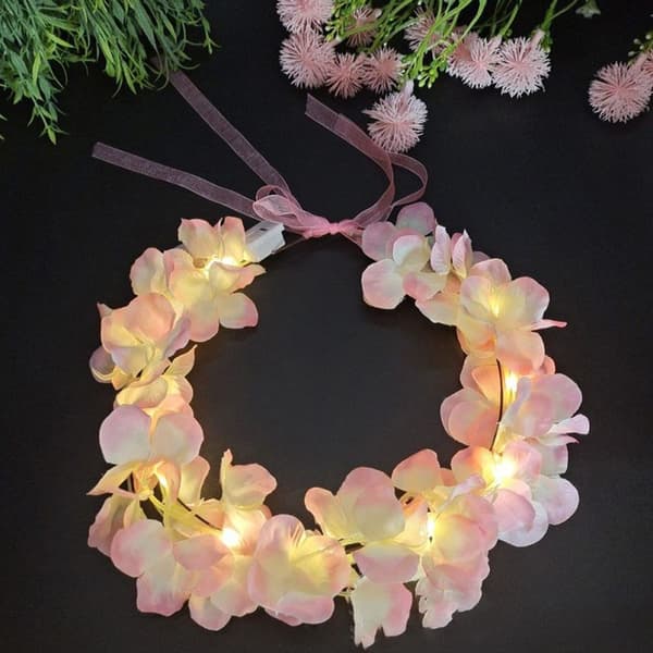 Lysende LED Krans Halloween Krone Blomst 1 1 1