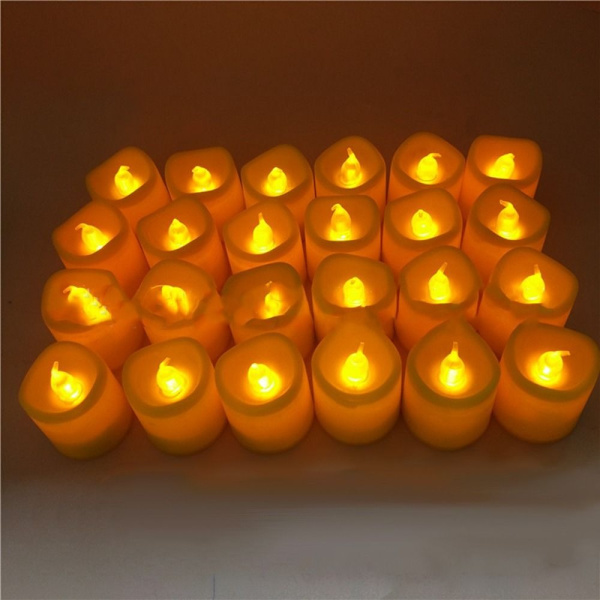 24 STK Led telampe Flammefri Led stearinlys Falske stearinlyslampe 24PCS
