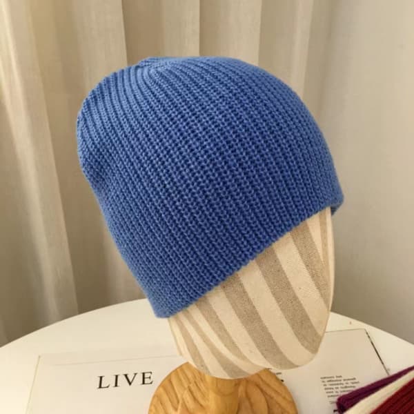 Lue strikket lue BLÅ Blue