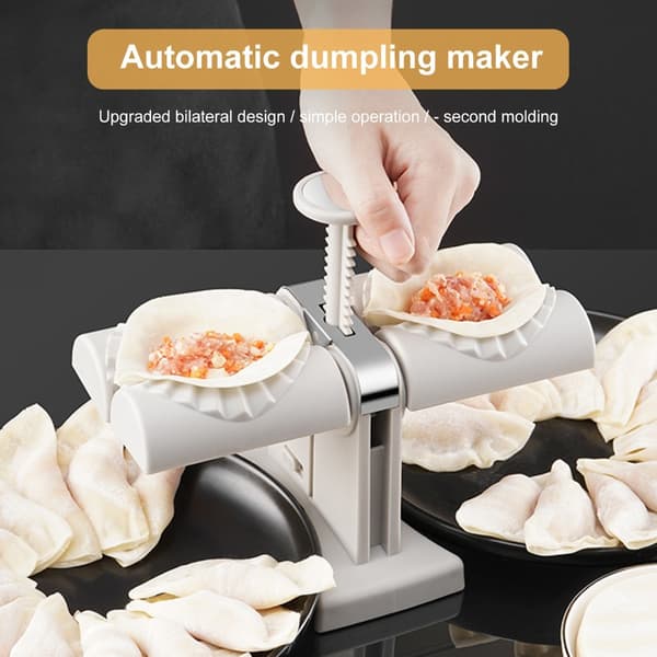 Helautomatisk Dumpling Machine Dubbelhuvud White