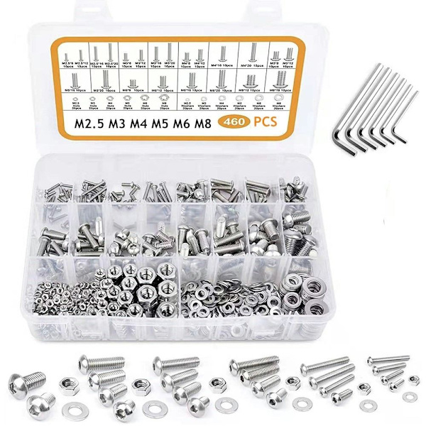 460 stk. metriske skruer Sortiment Knaphoved Hex Socket Cap