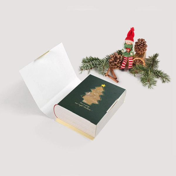 5 stk. Merry Christmas Candy Boxes Book Shape Pakkeæske 5pcs
