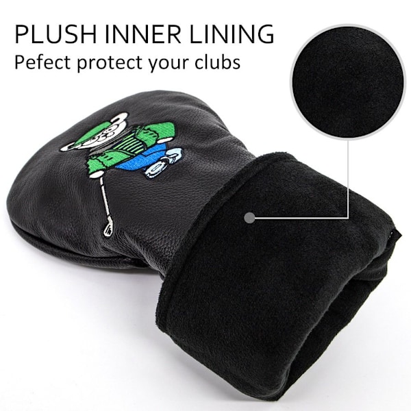 Golfkøllehoveddæksler Golf trædæksel SORT FØRERDÆKKE FØRER Black Driver Cover-Driver Cover