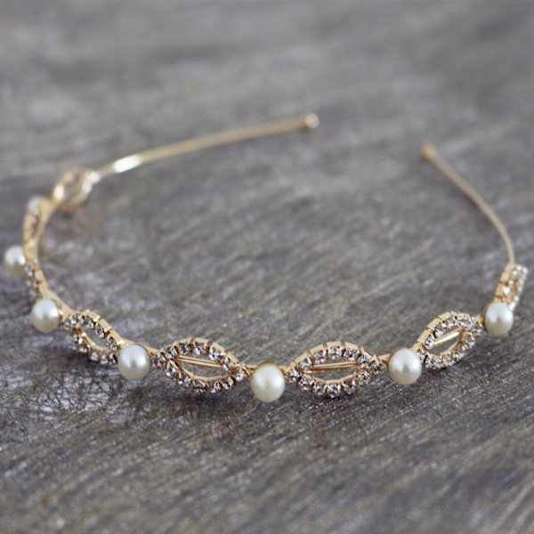 Rhinestone Hårbøyle Brudehårtilbehør GOLD3 GOLD3 Gold3