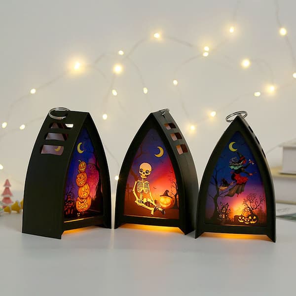 Halloween Wind Lantern Lysestake Ghost LED Light PUMPKIN Pumpkin