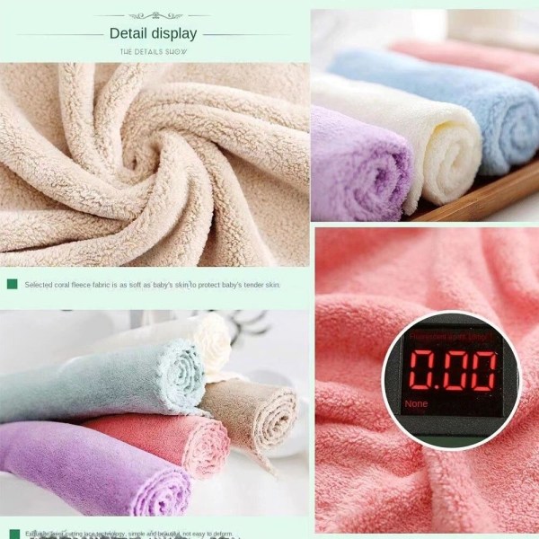 35*75cm Coral Velvet Handduk Ansiktshandduk ROSA pink