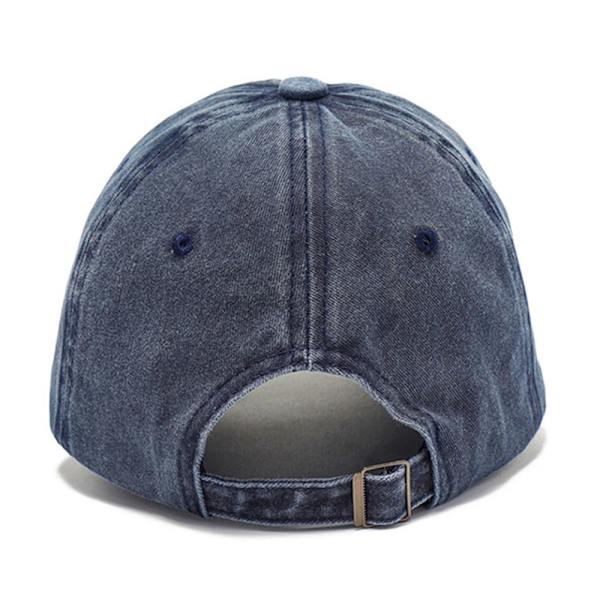 Brev Broderi Baseball Caps Distressed Faded Hatte NAVY navy