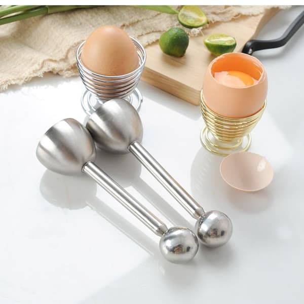 Eggeskallåpner Kokte egg Holder SØLVEGGSHOLDER-2 STK Silver Eggs Holder-2PCS-Eggs Holder-2PCS