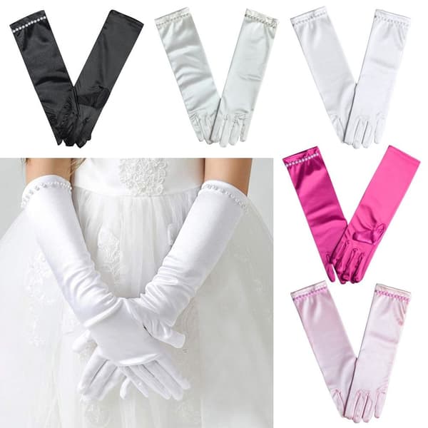 Bryllupshandsker Prinsessehandsker SORT M Black M