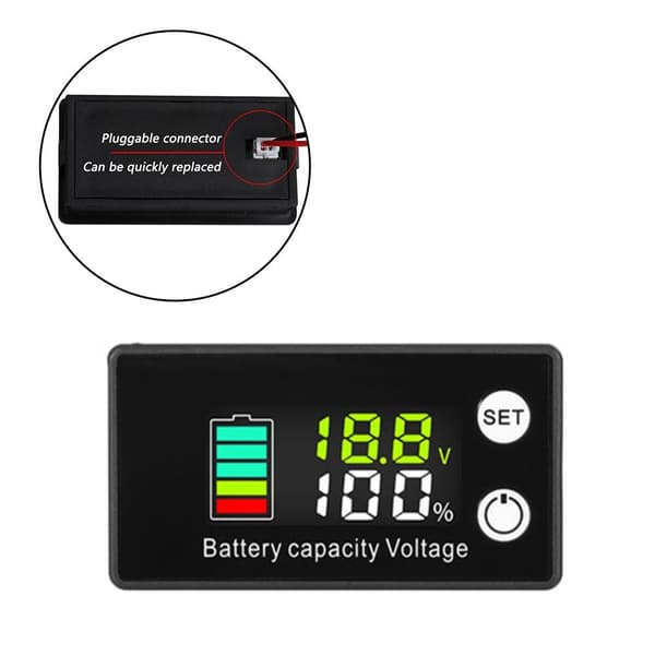 Batterikapasitetsindikator Voltmeter BLÅ Blue