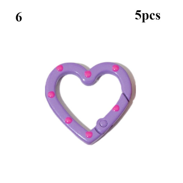5 st Spring Heart Ring Spännen Karbinhake 6 6 6