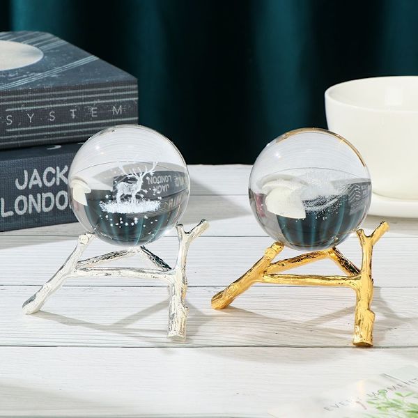 Crystal Ball Display Base Metal Branch Stand SORT L Black L