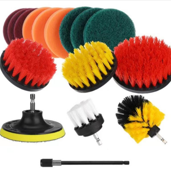16 stk. Borebørstetilbehør Rensesæt Power Scrubber Brush