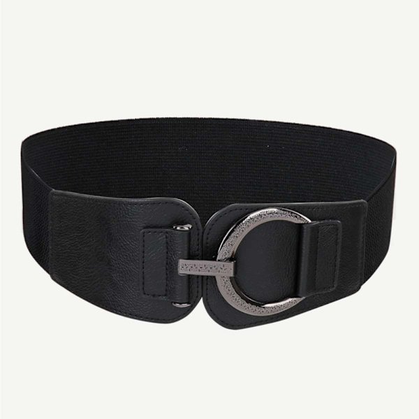 Bredt bælte Retro Spænde Bælte SORT Black