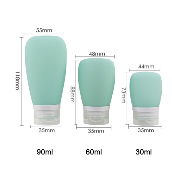 Resetoalettflaskor Kosmetiska förvaringsbehållare GRÖN 60ML Green 60ml-60ml