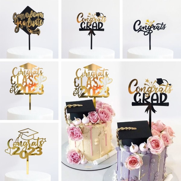 5 stk Cake Topper Happy Graduation 8 8 8