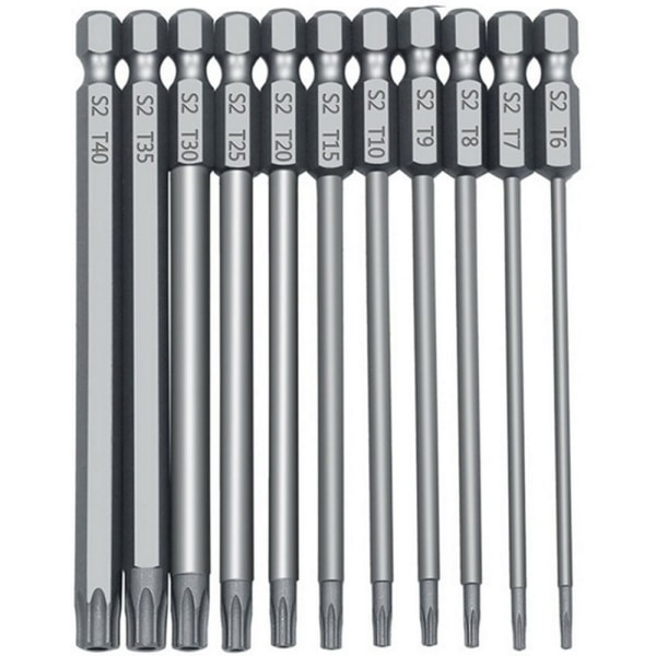 Torx-skrutrekkerbit Plommeblomstbits hult batchhode 11pcs-100mm