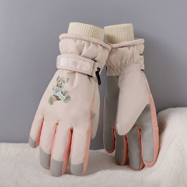 Varme Kvinder Ski Handsker Full Finger Handsker SORT black