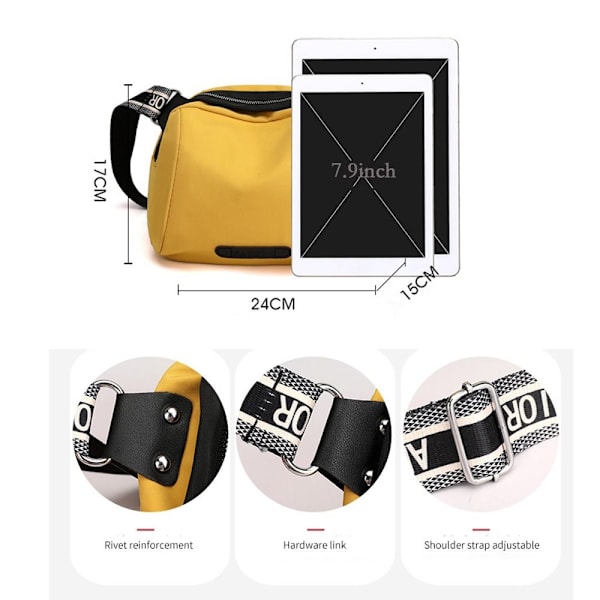 Boutique Vesker Dame Nylon Skulder Trendy Messenger Vesker GUL yellow