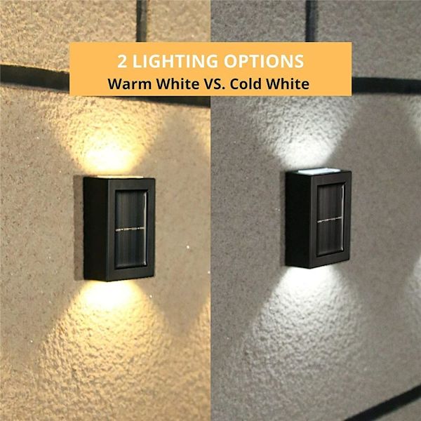 4 KPL Aurinkoseinävalaisimet Puutarhavalaisin LÄMMIN VALKOINEN 4 KPL 4 KPL Warm white 4PCS-4PCS