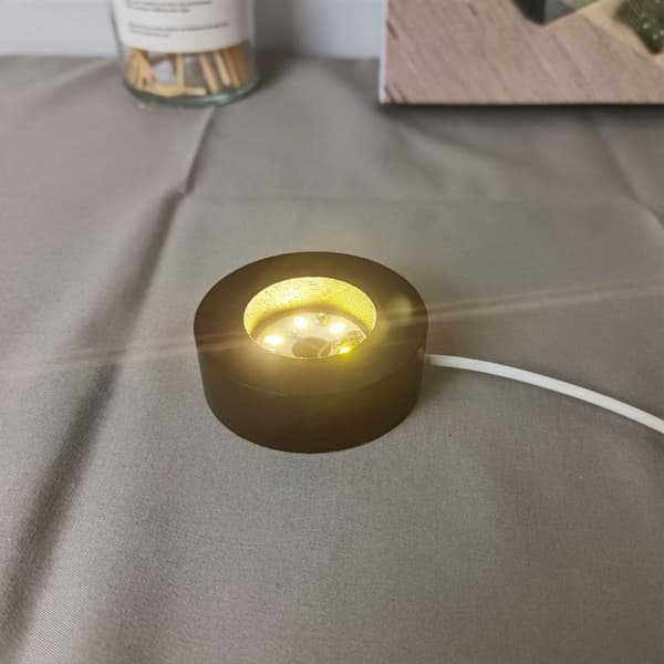 2 stk oplyst display stativ Natlamper i træ display base