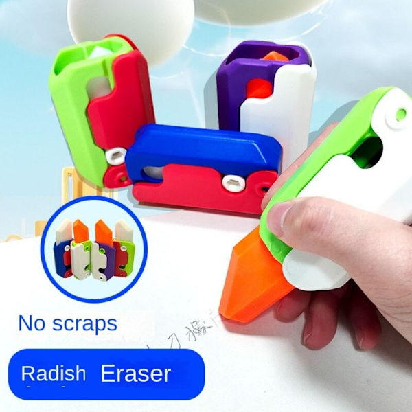Gravity Carrot Eraser Dekompressionslegetøj GRØN&RØD UDEN ETIKET green&red Without label-Without label