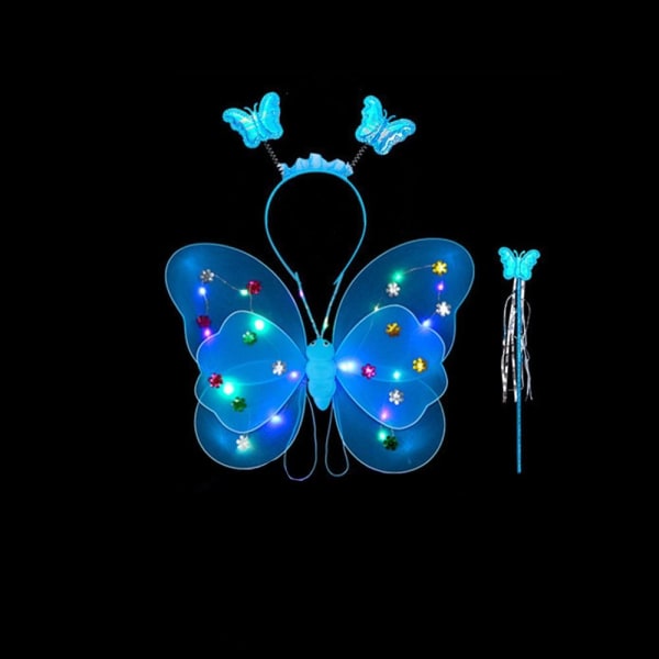 LED børnekostume rekvisitter piger nederdele Angel Luminous Wings blue pattern 1