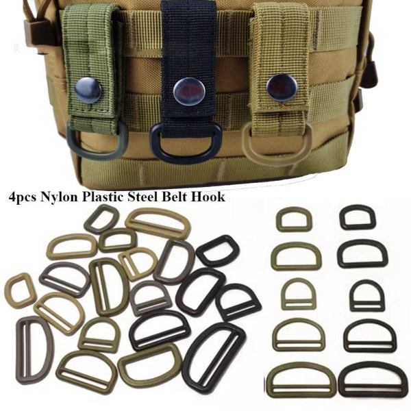 4 stk Bæltekroge Webbing Spænder ARMY GREEN 2.5CMSTYLE 2 STYLE 2 Army Green 2.5cmStyle 2-Style 2