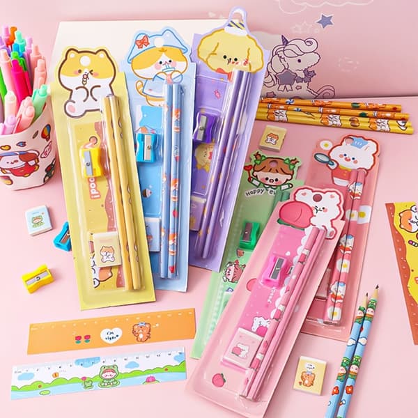 5 st Pencil Eraser Set Pencil Box CC C