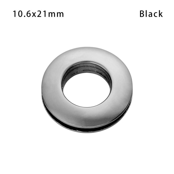 Öljetknapp Legering Hål SVART 10,6X21MM Black 10.6x21mm