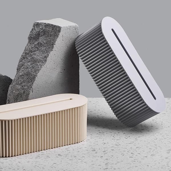 Plug Board Desktop Förvaringsbox Cordboard Desktop Organizer VIT White