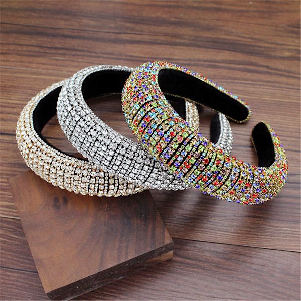 Rhinestone Pearl Haiband Wedding Headdress Full Crystal multicolor