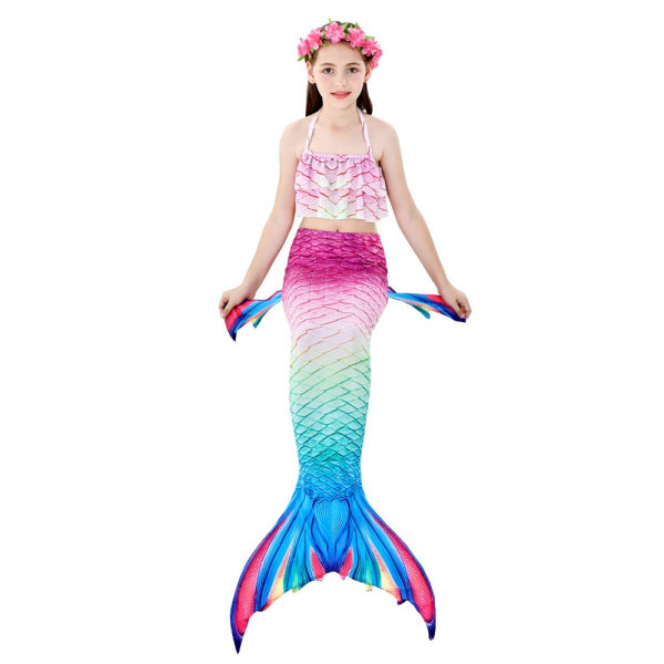 3 stk Kids Mermaid Tail Bikini Sæt B-110CM B-110CM B-110CM